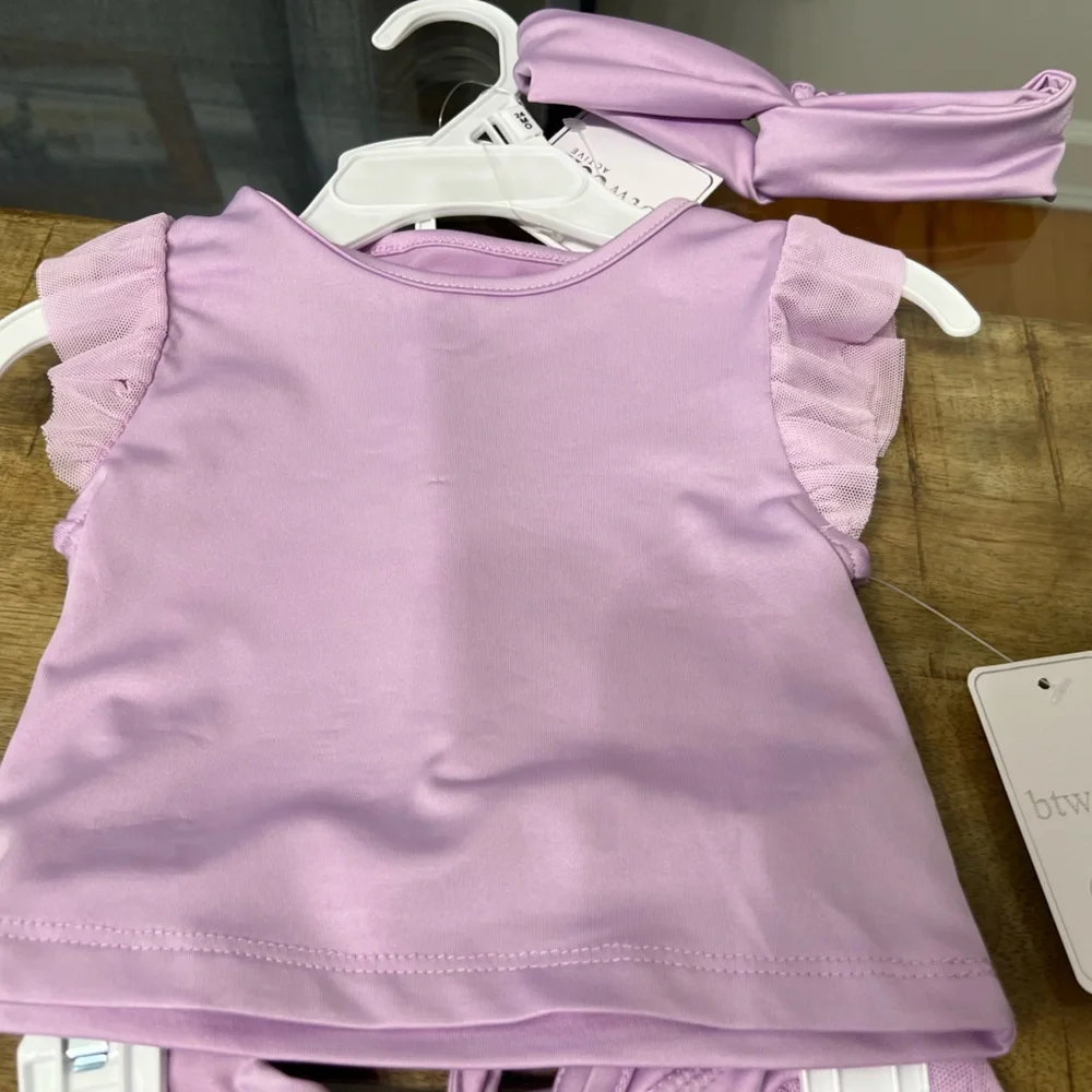 Lavender Tulle skirt top and headband Set - Picture 4 of 4